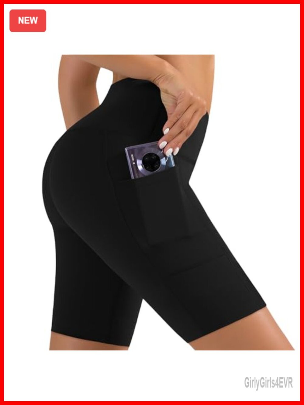 Women's High Waisted Biker Shorts with Pockets 8" Tummy Control Yoga Workout